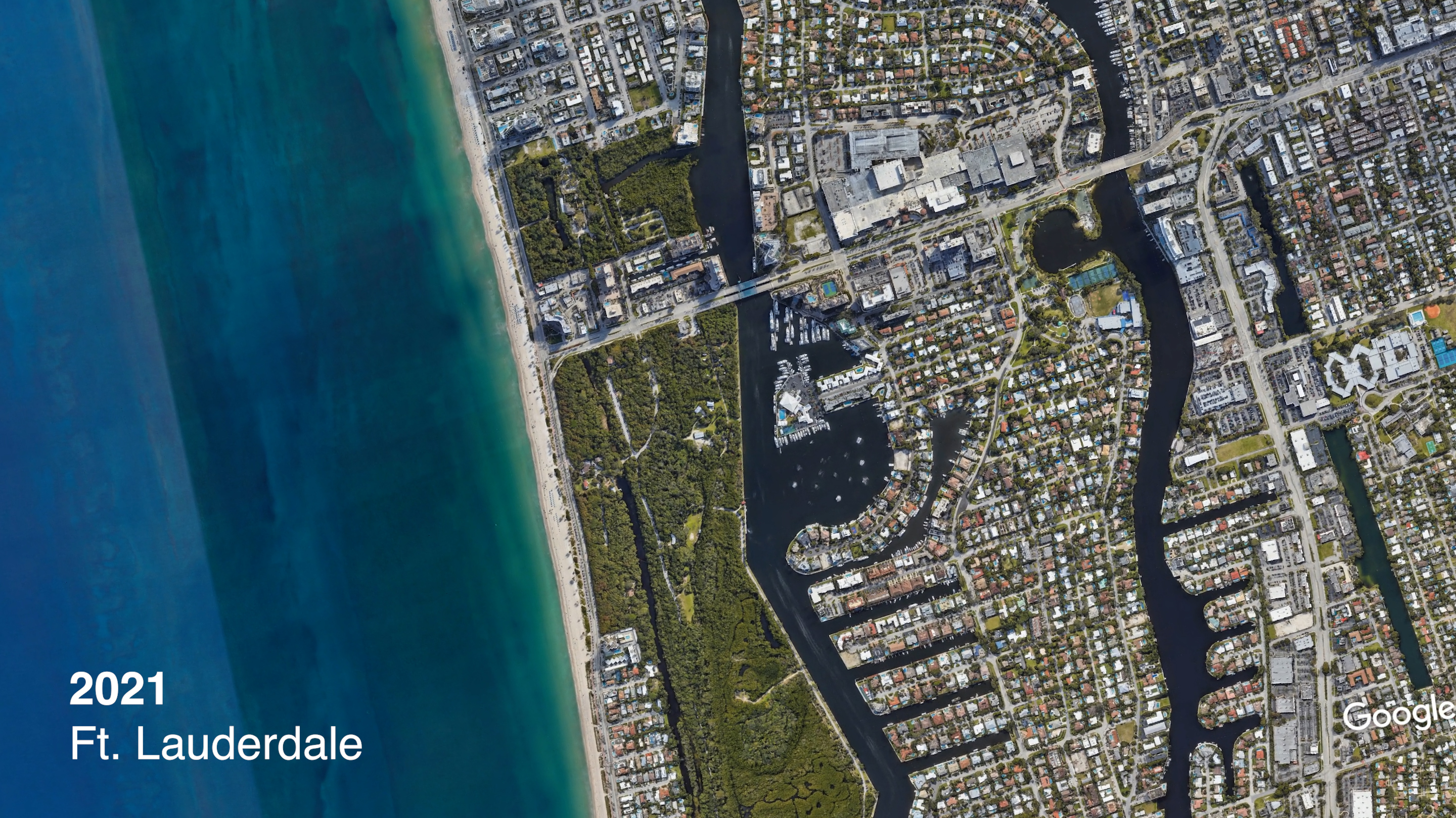 Satellite view of rampant development in Ft. Lauderale area